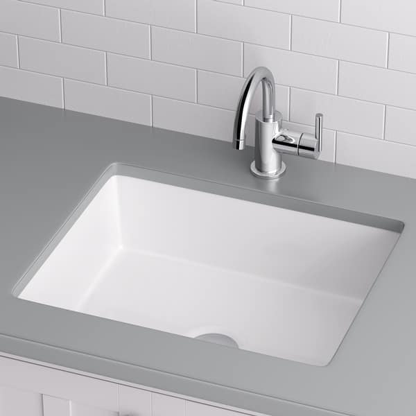 Miseno 197/8" Rectangular Undermount Bathroom Sink with Rear Overflow